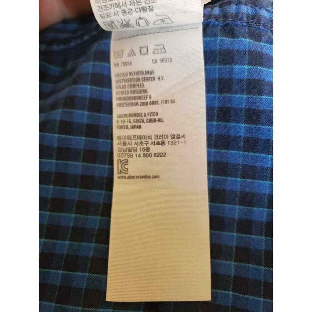 Hollister Mens Blue Plaid Button-Up Shirt Size S 100% Cotton Long Sleeve Casual - Picture 5 of 7